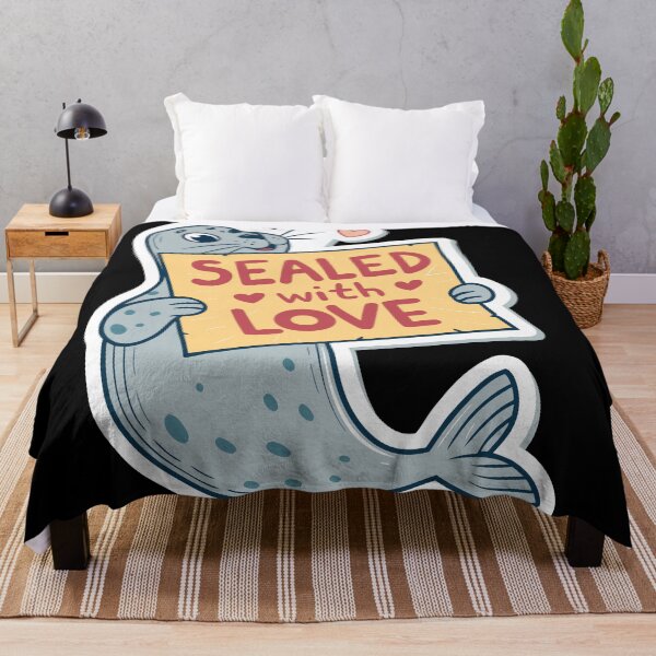 Item preview, Sealed with Love – Funny Cartoon Seal | Cute Pun Design for Laptops & Bottles designed and sold by VividOrganica.
