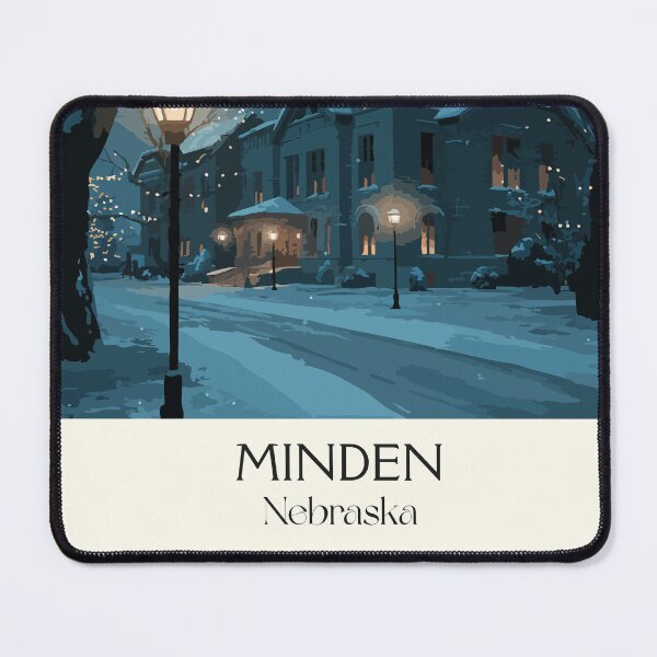 Item preview, Minden Nebraska Vintage Travel Poster | Christmas City Art Print | Winter Wonderland Decor designed and sold by TuncGK.