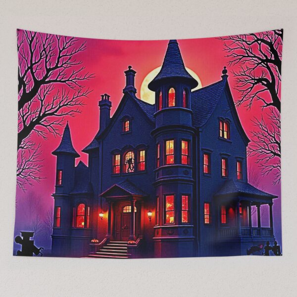 Item preview, Spooky Haunted House at Dusk Design designed and sold by Health And Fitness Posts e-Store.