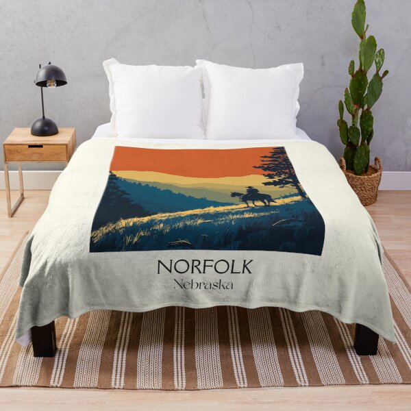 Item preview, Norfolk Nebraska Vintage Travel Poster | Elkhorn River Valley Art Print | Cowboy Western Decor designed and sold by TuncGK.
