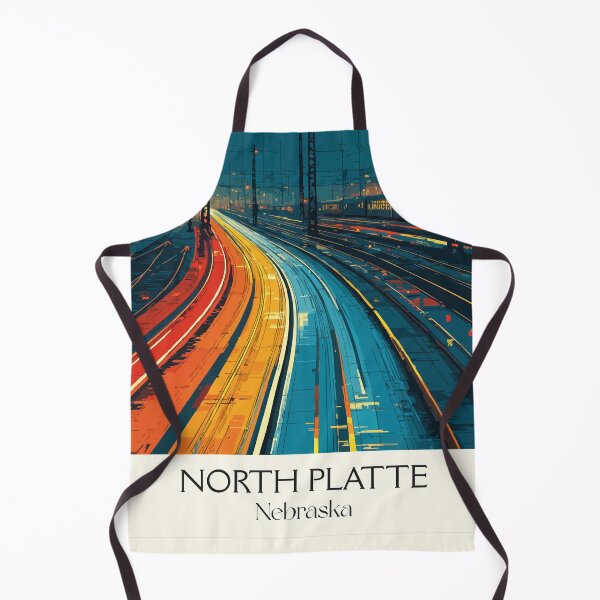 Item preview, North Platte Nebraska Vintage Poster | Bailey Yard Railroad Art Print | Modern Light Trails Decor designed and sold by TuncGK.