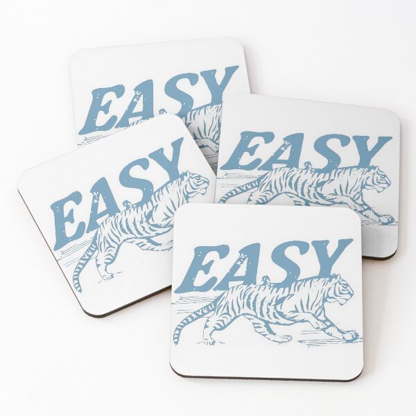 Item preview, Easy Tiger Retro Typography Illustration - Gray Blue designed and sold by SaltedBeachPaperie.