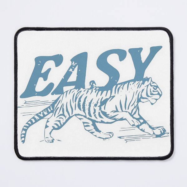 Item preview, Easy Tiger Retro Typography Illustration - Gray Blue designed and sold by SaltedBeachPaperie.