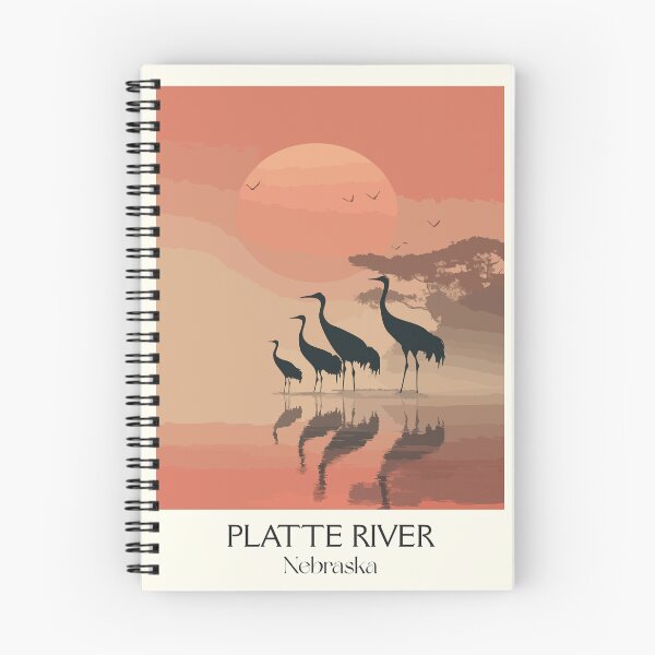 Artikelvorschau, Platte River Nebraska Vintage Poster | Kunstdruck der Sandhill Crane Migration | Vogelbeobachtungsdekor entworfen und verkauft von TuncGK.