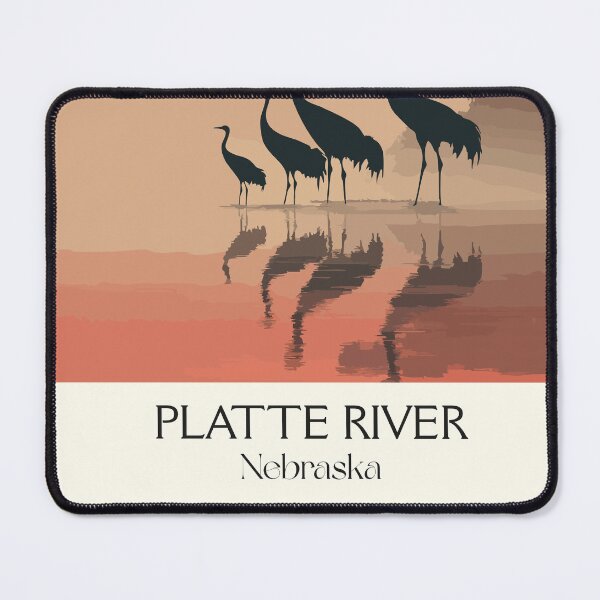 Item preview, Platte River Nebraska Vintage Poster | Sandhill Crane Migration Art Print | Bird Watching Decor designed and sold by TuncGK.