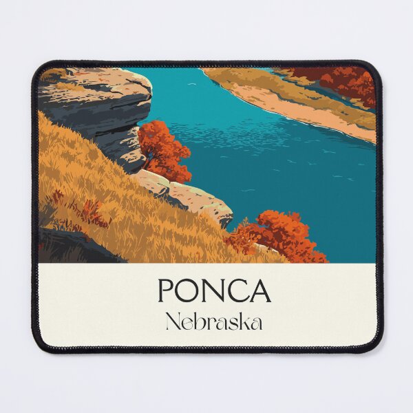 Item preview, Ponca State Park Nebraska Vintage Poster | Missouri River Bluffs Art Print | Autumn Scenery Decor designed and sold by TuncGK.