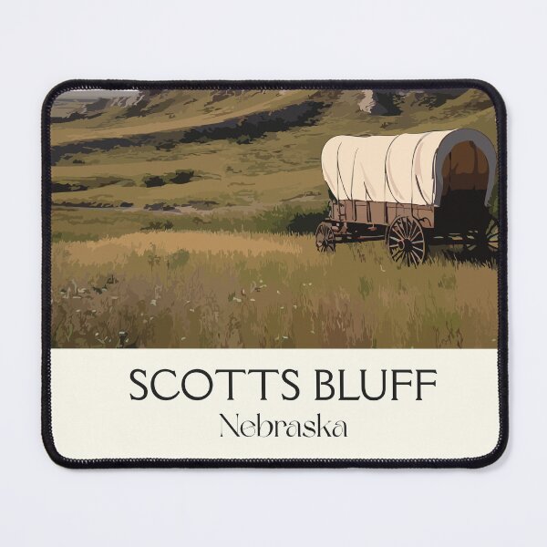 Item preview, Scotts Bluff Nebraska Vintage Poster | Oregon Trail Landmark Art Print | Pioneer Scenery Decor designed and sold by TuncGK.