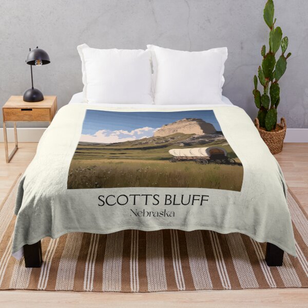 Item preview, Scotts Bluff Nebraska Vintage Poster | Oregon Trail Landmark Art Print | Pioneer Scenery Decor designed and sold by TuncGK.