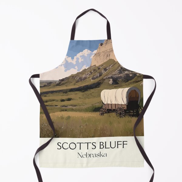 Item preview, Scotts Bluff Nebraska Vintage Poster | Oregon Trail Landmark Art Print | Pioneer Scenery Decor designed and sold by TuncGK.