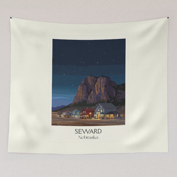 Item preview, Seward Nebraska Vintage Travel Poster | 4th of July City Art Print | Small Town Night Scene Decor designed and sold by TuncGK.