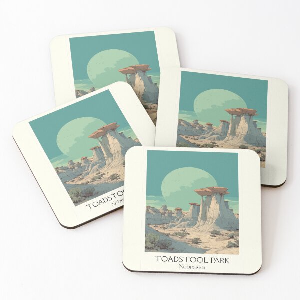Item preview, Toadstool Geologic Park Nebraska Vintage Poster | Badlands Scenery Art Print | Hoodoo Rock Decor designed and sold by TuncGK.