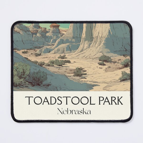 Item preview, Toadstool Geologic Park Nebraska Vintage Poster | Badlands Scenery Art Print | Hoodoo Rock Decor designed and sold by TuncGK.