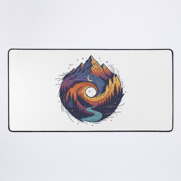 Item preview, Celestial Portal Nature Art – Cosmic Forest & Mountain Vortex Design designed and sold by Cloud-Riders.