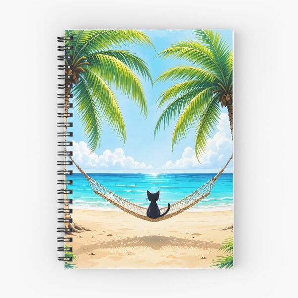 Item preview, Ocean-Gazing Kitten – Tropical Paradise Colored Pencil Sketch designed and sold by JiffyGirls.