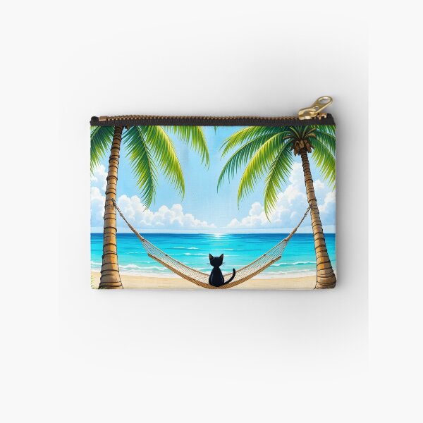 Item preview, Ocean-Gazing Kitten – Tropical Paradise Colored Pencil Sketch designed and sold by JiffyGirls.