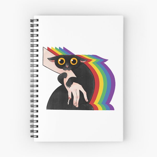 Item preview, Rainbow Black Cat Bite – Funny Creepy Cute Pride Illustration designed and sold by J-Mindful.