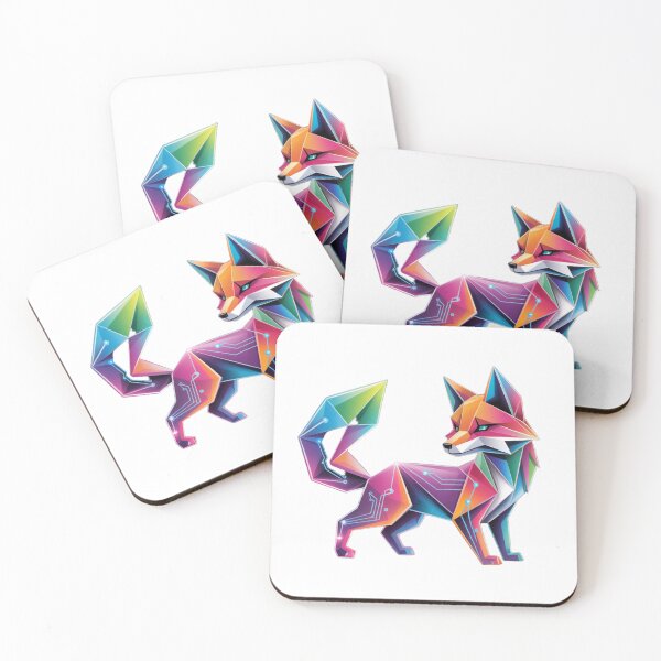 Item preview, Neon Origami Fox – Futuristic Geometric Animal Design. designed and sold by AndrewYoko.
