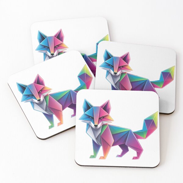 Item preview, Neon Origami Fox – Futuristic Geometric Art. designed and sold by AndrewYoko.