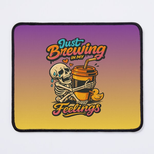 Item preview, Just Brewing in My Feelings | Crewneck Skeleton Coffee designed and sold by Xpression876.