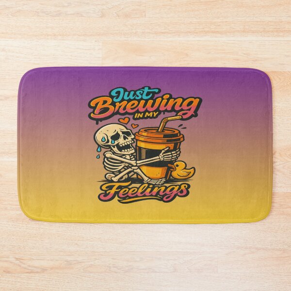 Item preview, Just Brewing in My Feelings | Crewneck Skeleton Coffee designed and sold by Xpression876.