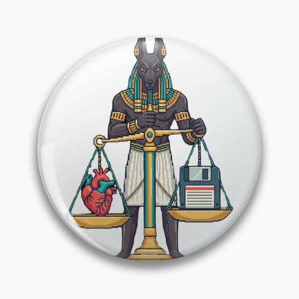 Item preview, A Pixelated Judgment: Anubis Weighs the Modern Soul and Finds It Lacking (Less Than 1.44 MB) designed and sold by NewGenWitchcraft.
