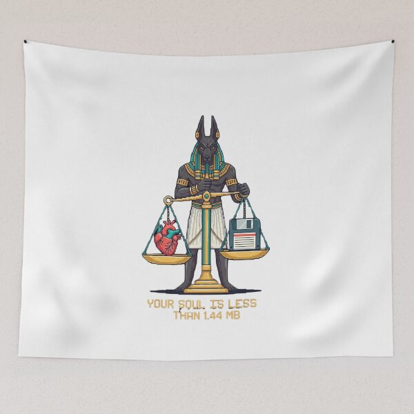 Item preview, A Pixelated Judgment: Anubis Weighs the Modern Soul and Finds It Lacking (Less Than 1.44 MB) designed and sold by NewGenWitchcraft.