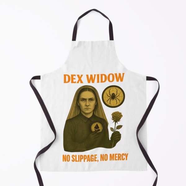 Item preview, "DEX Widow – No Slippage, No Mercy" | Crypto Femme Fatale Design designed and sold by BitCrop.