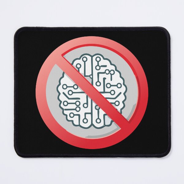 Item preview, Prohibition sign of using artificial intelligence, Do not use AI tools, Artificial Intelligence is not allowed, Anti Ai sign, No AI-Generated Content, Ban on artificial intelligence designed and sold by Danler.