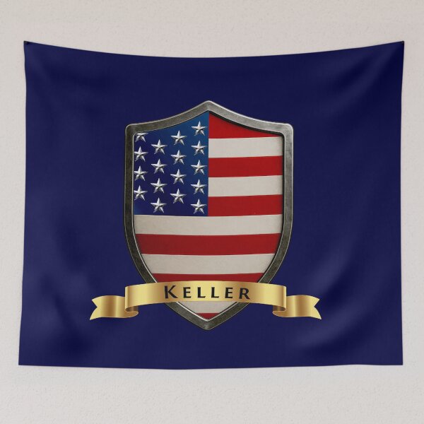 Item preview, Keller Family USA Shield, Stars & Stripes Pride Crest designed and sold by Highlandkings.