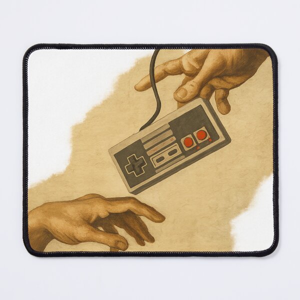 Item preview, The Creation of Gaming – Retro Controller Art Parody designed and sold by MerchbvyTodd.