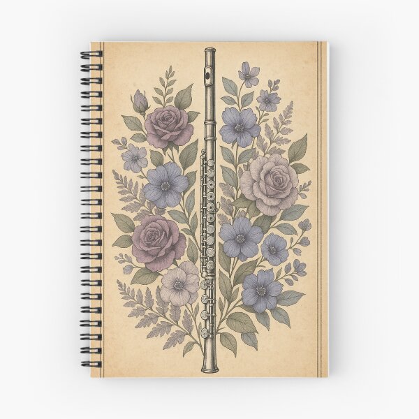 Item preview, Vintage Flute with Rustic Flowers designed and sold by Meandmyshop.