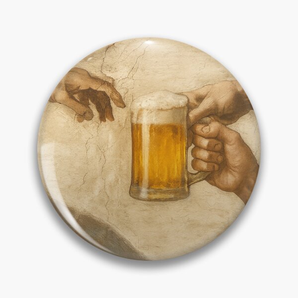 Item preview, The Creation of Beer – Funny Michelangelo Parody designed and sold by MerchbvyTodd.