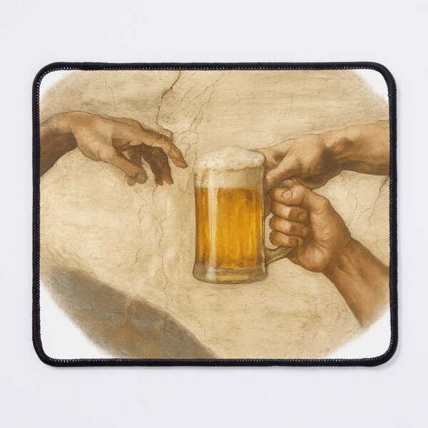 Item preview, The Creation of Beer – Funny Michelangelo Parody designed and sold by MerchbvyTodd.