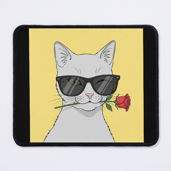 Item preview, Cool Cat with a Rose and a Charming Wink designed and sold by catlovers2025.