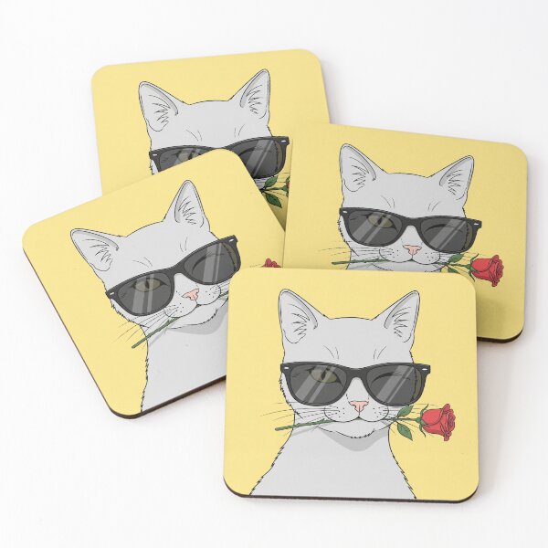 Item preview, Cool Cat with a Rose and a Charming Wink designed and sold by catlovers2025.