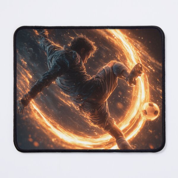 Item preview, Fiery Soccer Bicycle Kick Art – Dynamic Football Poster designed and sold by ArgentoArt.