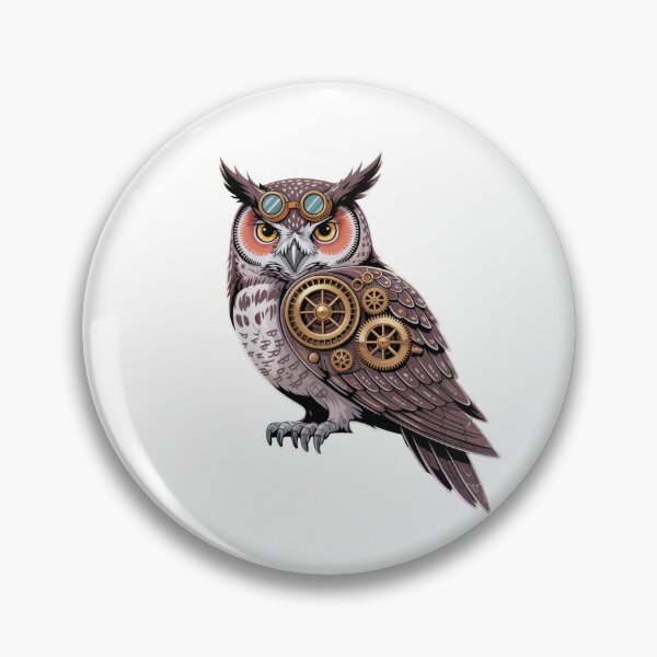 Item preview, Steampunk Owl – Mechanical Fantasy Art with Brass Goggles. designed and sold by AndrewYoko.