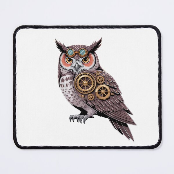 Item preview, Steampunk Owl – Mechanical Fantasy Art with Brass Goggles. designed and sold by AndrewYoko.