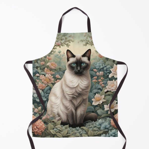Item preview, Elegant Siamese Cat in Flower Garden designed and sold by RowanGraphics.