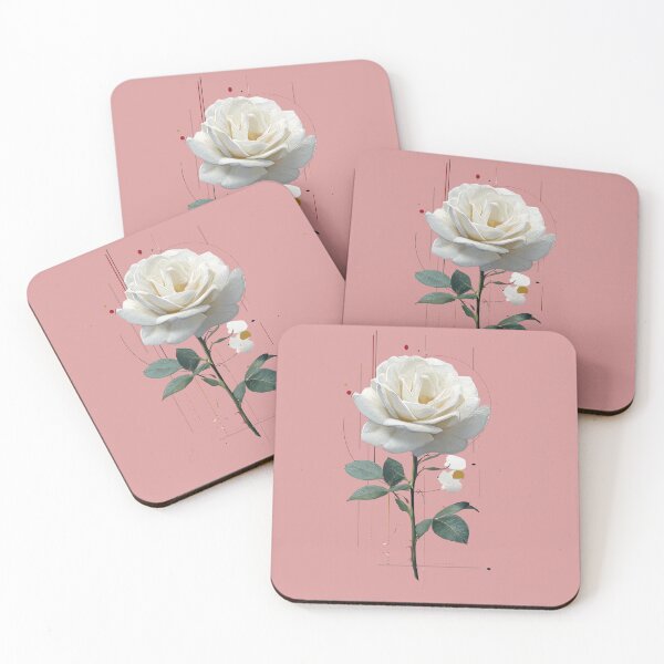 Item preview, Minimal White Rose – Elegant Botanical Floral Illustration designed and sold by unclejohncorner.