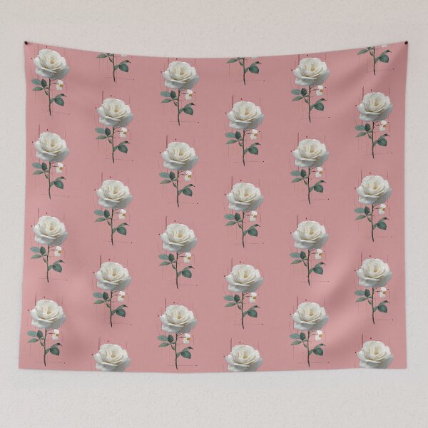 Item preview, Minimal White Rose – Elegant Botanical Floral Illustration designed and sold by unclejohncorner.