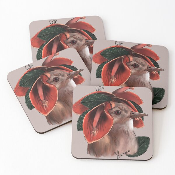 Item preview, Ovenbird with Ceibo flowers designed and sold by SCJota.