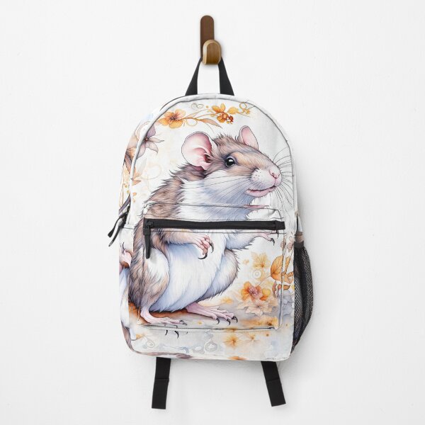 Item preview, Cute Little Rat Among Autumn Flowers and Leaves designed and sold by LanaGustavsson.