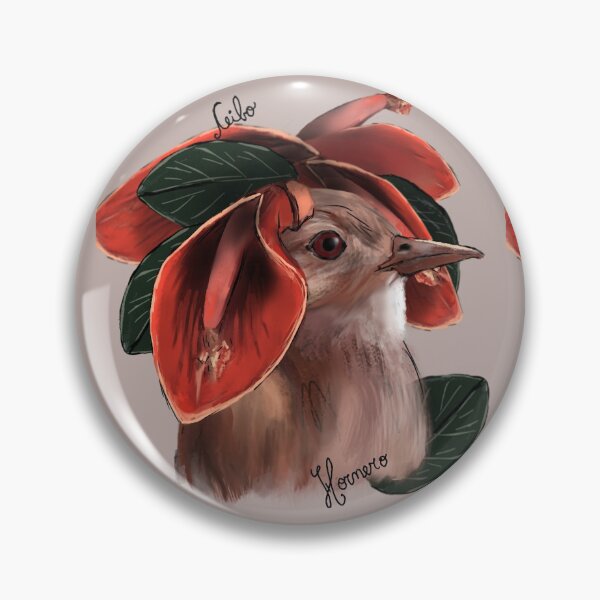 Item preview, Ovenbird with Ceibo flowers designed and sold by SCJota.
