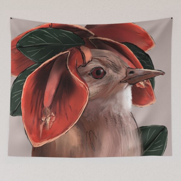 Item preview, Ovenbird with Ceibo flowers designed and sold by SCJota.