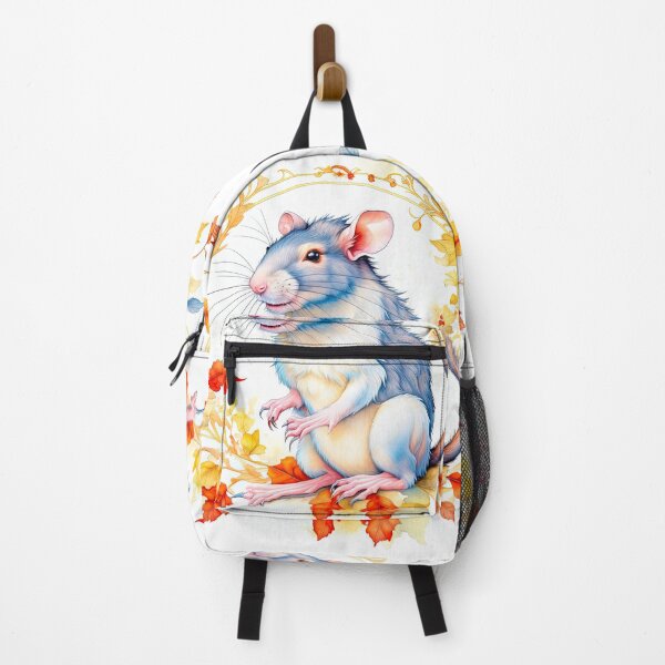 Item preview, Cute Little Rat Among Autumn Flowers and Leaves designed and sold by LanaGustavsson.