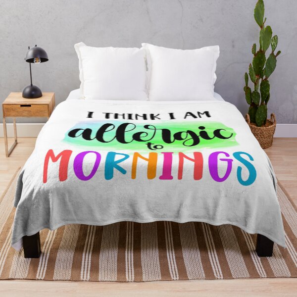 Item preview, Allergic to Mornings – Funny Colorful Quote Design designed and sold by SnarkyAndCo.