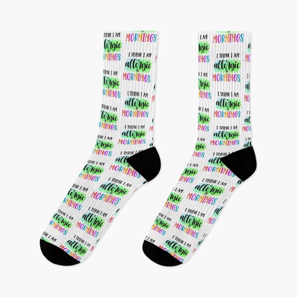 Item preview, Allergic to Mornings – Funny Colorful Quote Design designed and sold by SnarkyAndCo.