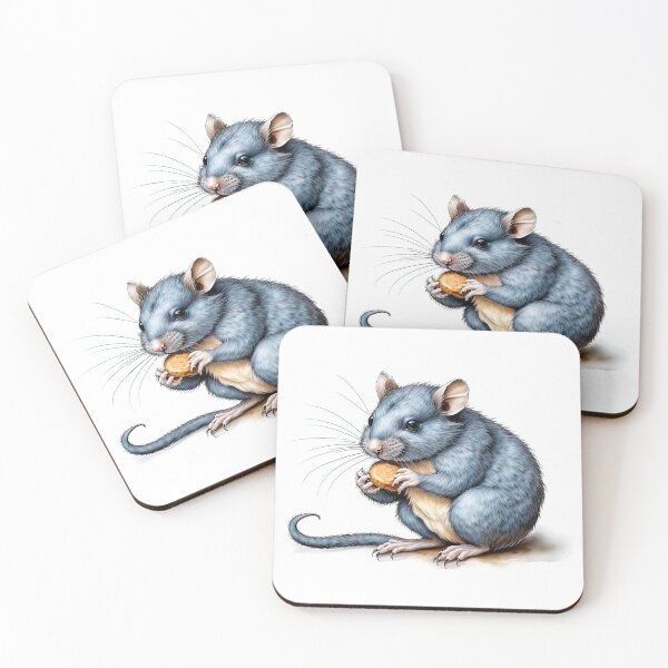 Item preview, Close up of Cute little mouse eating cookies  designed and sold by LanaGustavsson.