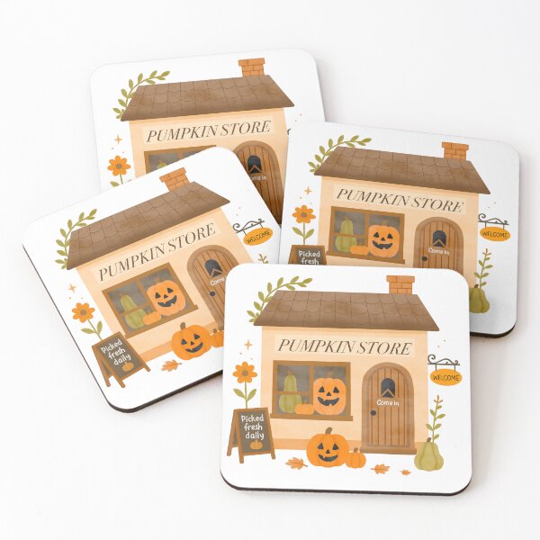 Item preview, Pumpkin Store Fall Illustration – Cozy Autumn Market Art designed and sold by wanderbloomm.